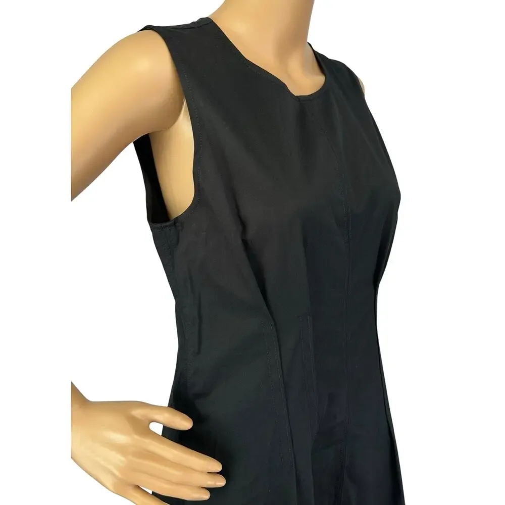 NWT J. Crew Pintuck Midi Dress in Stretch Twill Black CD361 Size 8